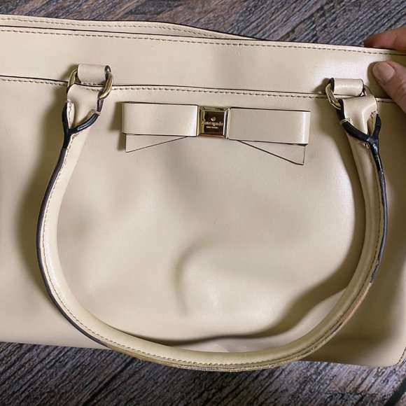 Kate Spade Cream Beige Structured Leather Tote - Good Condition - Picture 2 of 6